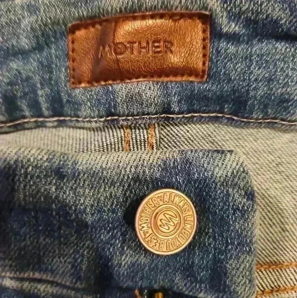 Mother Womens Medium Wash Mid Rise The Looker Crop Jean 26 - Picture 9 of 14